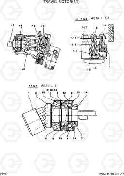 2120 TRAVEL MOTOR(1/2) R55W-3, Hyundai