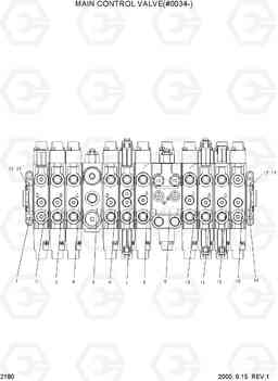 2180 MAIN CONTROL VALVE(#0034-) R55W-3, Hyundai