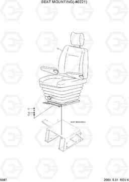 5087 SEAT MOUNTING(-#0221) R55W-3, Hyundai