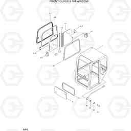 5091 FRONT GLASS & RH WINDOW R55W-3, Hyundai