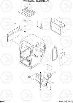 5096 TRIM & GLASS(LH,REAR) R55W-3, Hyundai