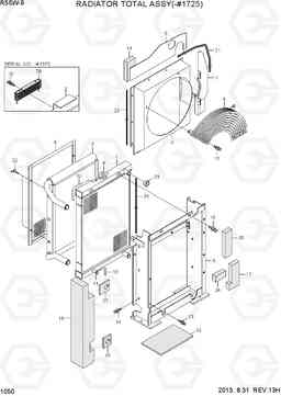 1050 RADIATOR TOTAL ASSY(-#1725) R55W-9, Hyundai