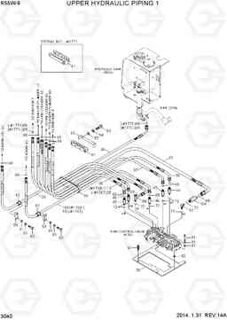 3040 UPPER HYDRAULIC PIPING 1 R55W-9, Hyundai