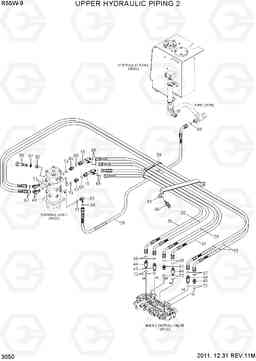 3050 UPPER HYDRAULIC PIPING 2 R55W-9, Hyundai