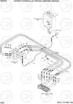 3055 UPPER HYDRAULIC PIPING 2(BOOM SWING) R55W-9, Hyundai