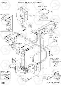 3060 UPPER HYDRAULIC PIPING 3 R55W-9, Hyundai