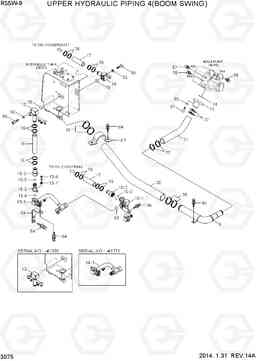 3075 UPPER HYDRAULIC PIPING 4(BOOM SWING) R55W-9, Hyundai