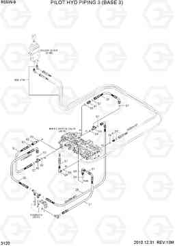 3120 PILOT HYD PIPING 3 (BASE 3) R55W-9, Hyundai