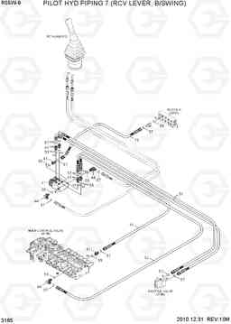 3165 PILOT HYD PIPING 7 (RCV LEVER,B/SWING) R55W-9, Hyundai