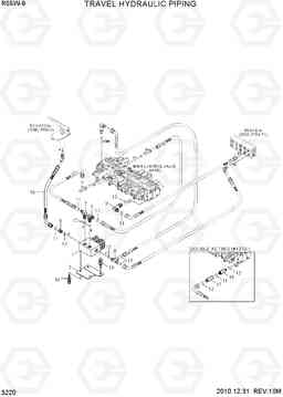 3220 TRAVEL HYDRAULIC PIPING R55W-9, Hyundai