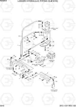 3310 LOWER HYDRAULIC PIPING  2(-#1619) R55W-9, Hyundai