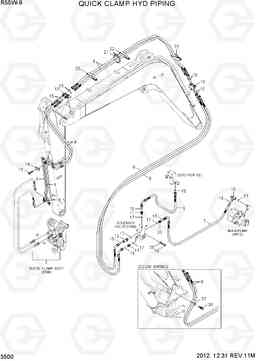 3500 QUICK CLAMP HYD PIPING R55W-9, Hyundai