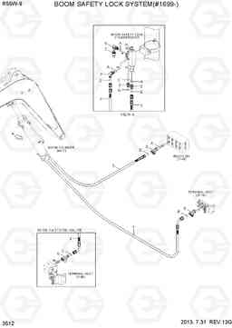 3512 BOOM SAFETY LOCK SYSTEM(#1699-) R55W-9, Hyundai