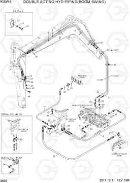 3600 DOUBLE ACTING HYD PIPING(BOOM SWING) R55W-9, Hyundai