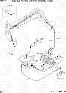 3610 DOUBLE ACTING HYD PIPING(BOOM FIXED) R55W-9, Hyundai