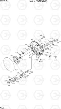 4020 MAIN PUMP(2/4) R55W-9, Hyundai