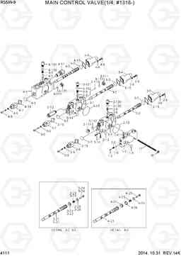 4111 MAIN CONTROL VALVE(1/4, #1318-) R55W-9, Hyundai