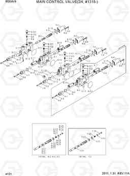 4121 MAIN CONTROL VALVE(2/4, #1318-) R55W-9, Hyundai