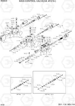 4131 MAIN CONTROL VALVE(3/4, #1318-) R55W-9, Hyundai