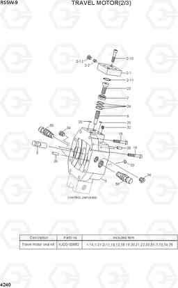 4240 TRAVEL MOTOR(2/3) R55W-9, Hyundai