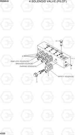 4330 4-SOLENOID VALVE(PILOT) R55W-9, Hyundai