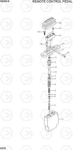 4370 REMOTE CONTROL PEDAL R55W-9, Hyundai