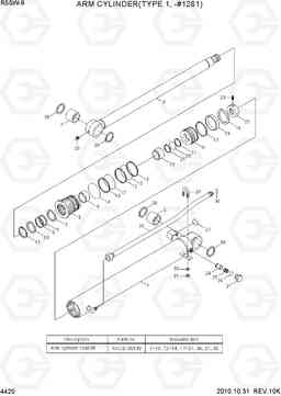 4420 ARM CYLINDER(TYPE 1, -#1281) R55W-9, Hyundai