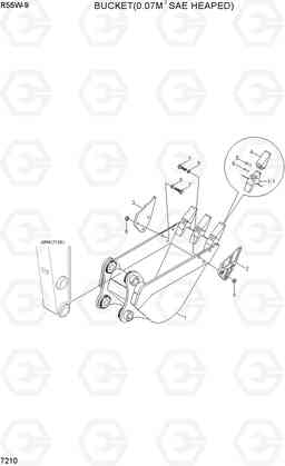 7210 BUCKET(0.07M3 SAE HEAPED) R55W-9, Hyundai