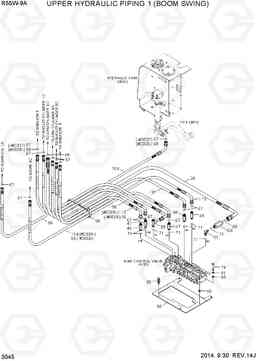 3045 UPPER HYDRAULIC PIPING 1(BOOM SWING) R55W-9A, Hyundai