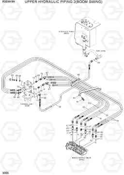 3055 UPPER HYDRAULIC PIPING 2(BOOM SWING) R55W-9A, Hyundai