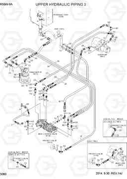 3060 UPPER HYDRAULIC PIPING 3 R55W-9A, Hyundai