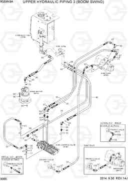 3065 UPPER HYDRAULIC PIPING 3(BOOM SWING) R55W-9A, Hyundai