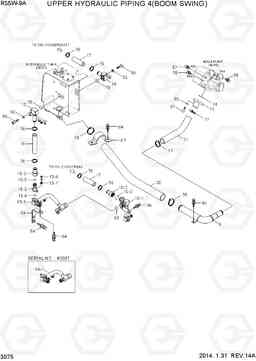 3075 UPPER HYDRAULIC PIPING 4(BOOM SWING) R55W-9A, Hyundai