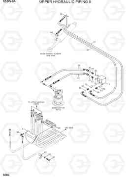 3080 UPPER HYDRAULIC PIPING 5(-#0008) R55W-9A, Hyundai