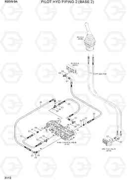 3110 PILOT HYD PIPING 2 (BASE 2) R55W-9A, Hyundai