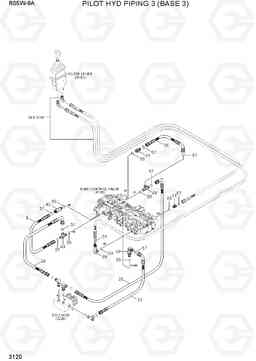 3120 PILOT HYD PIPING 3 (BASE 3) R55W-9A, Hyundai