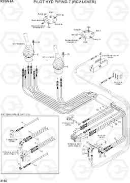 3160 PILOT HYD PIPING 7 (RCV LEVER) R55W-9A, Hyundai