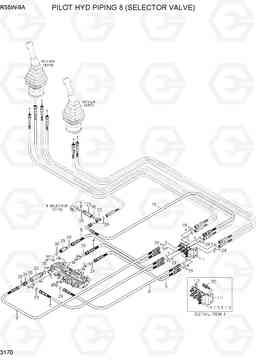 3170 PILOT HYD PIPING 8 (SELECTOR VALVE) R55W-9A, Hyundai