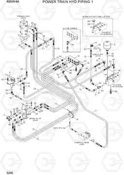 3200 POWER TRAIN HYD PIPING 1 R55W-9A, Hyundai