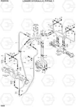 3300 LOWER HYDRAULIC PIPING  1 R55W-9A, Hyundai