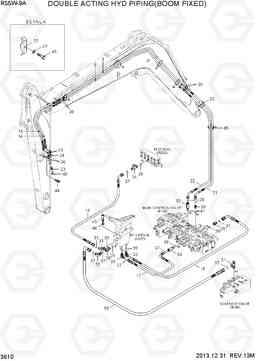 3610 DOUBLE ACTING HYD PIPING(BOOM FIXED) R55W-9A, Hyundai