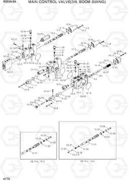 4170 MAIN CONTROL VALVE(3/4, BOOM SWING) R55W-9A, Hyundai