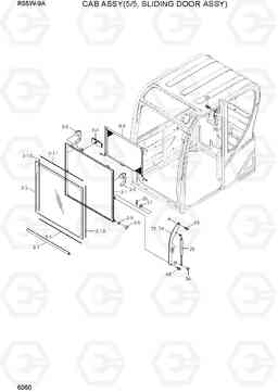 6060 CAB ASSY(5/5, SLIDING DOOR ASSY) R55W-9A, Hyundai