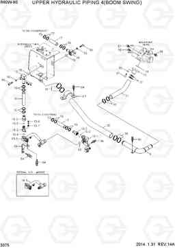 3075 UPPER HYDRAULIC PIPING 4 (BOOM SWING) R60W-9S, Hyundai