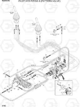 3180 PILOT HYD PIPING 9 (PATTERN VALVE) R60W-9S, Hyundai