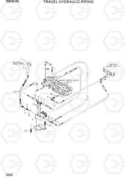 3220 TRAVEL HYDRAULIC PIPING R60W-9S, Hyundai