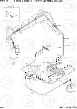 3600 DOUBLE ACTING HYD PIPING(BOOM SWING) R60W-9S, Hyundai