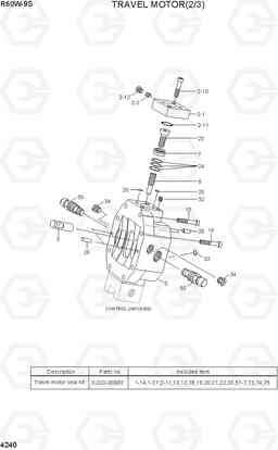 4240 TRAVEL MOTOR(2/3) R60W-9S, Hyundai