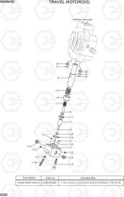 4250 TRAVEL MOTOR(3/3) R60W-9S, Hyundai