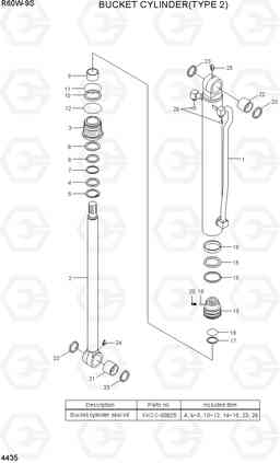 4435 BUCKET CYLINDER(TYPE 2) R60W-9S, Hyundai